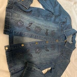 Moka Sport denim beaded embroidered jean jacket small
